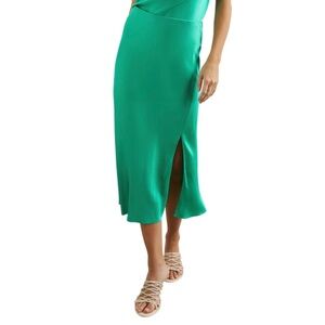 Rails Jade Green Silky Pull On Midi Skirt Size Small